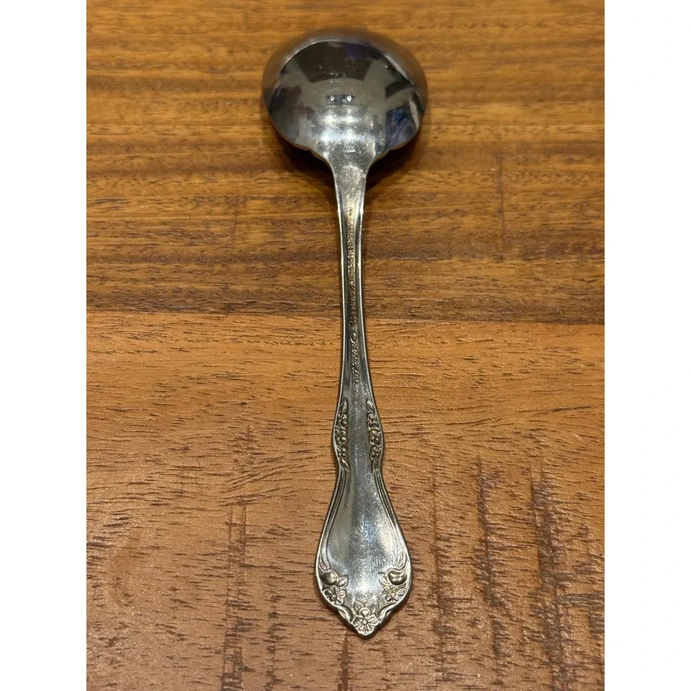 Oneida Mansfield Soup Spoon Silverplate Floral Vintage‎ Flatware Replacement